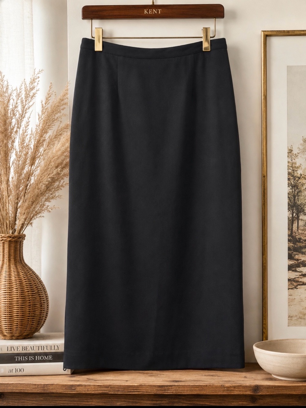 Kenar Sleek Black Midi Pencil Skirt size 10